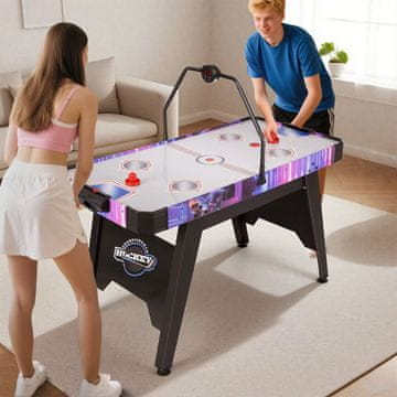 Costway Miza za zračni hokej 144 cm črna z 12V motorjem in LED digitalno tablo za rezultate
