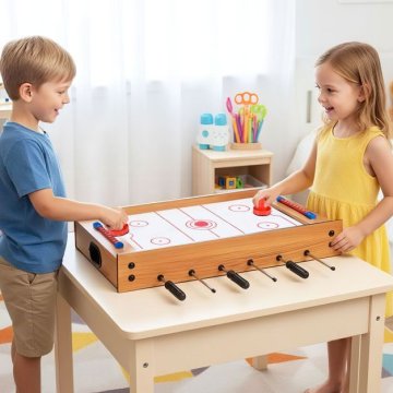 Costway 2 v 1 večnamenska igralna miza za namizni nogomet in zračni hokej zelena