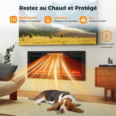 Costway Električni kamin 750W/1500W z aplikacijo in daljinskim upravljalnikom, 12 barv, črn