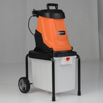 Costway Električni drobilnik vej za vrt 2800W, zbiralnik 50L, premer rezanja 45 mm, oranžen