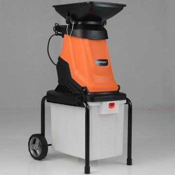 Costway Električni vrtni drobilnik 3000W 50L zbiralnik 45mm premer rezanja oranžni kolesa