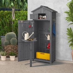 Costway Lesen vrtni kabinet 75x50x180,5 cm siva