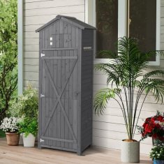 Costway Lesen vrtni kabinet 75x50x180,5 cm siva