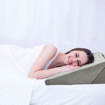 Costway Nagnjena kliniasta vzglavnik iz spominske pene 58x50,5x36 cm siva
