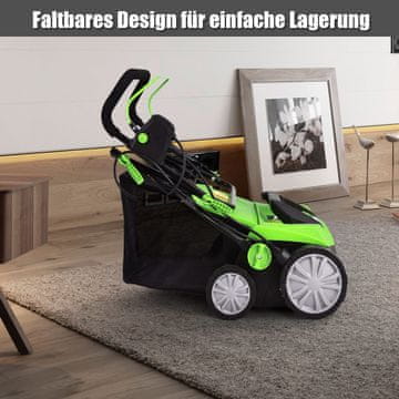 Costway Električni prezračevalnik trate 1800W 106x58x110,5 cm zelen