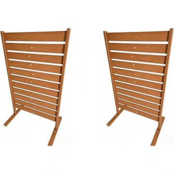 Costway Set 2 panelov za zasebnost ograje 93x63,5 cm videz lesa