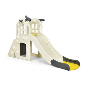 Costway Velik 6-v-1 tobogan z košem za košarko, rumen