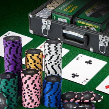 Costway Komplet poker žetonov 600 kosov 14 gramov Claytec črni s prenosno torbo
