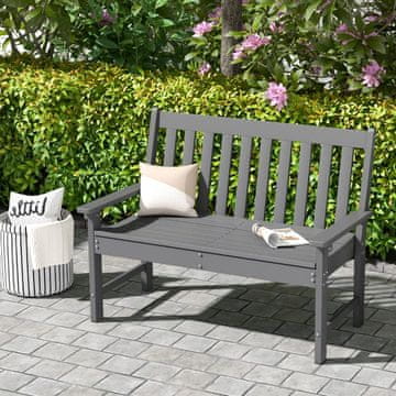 Costway Zunanja klop 132 cm siva, HDPE, nosilnost 320 kg