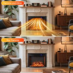 Costway Električni kamin 1500W z grelnikom, daljinskim upravljalnikom in zaščito pred pregrevanjem