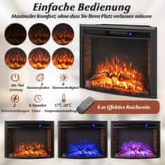 Costway Električni kamin 1500W z grelnikom, daljinskim upravljalnikom in zaščito pred pregrevanjem