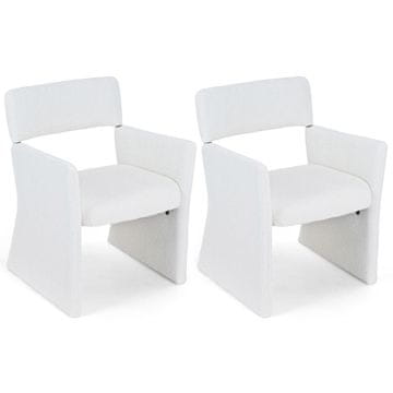 Costway Set 2 oblazinjenih počivalnikov 63x62x83 cm bela