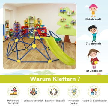 Costway Dome plezalna struktura in igralni set s toboganom zelena