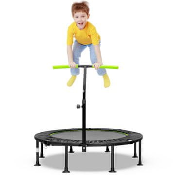 Costway Mini trampolin 110 cm z ročajem nastavljive višine, zelen