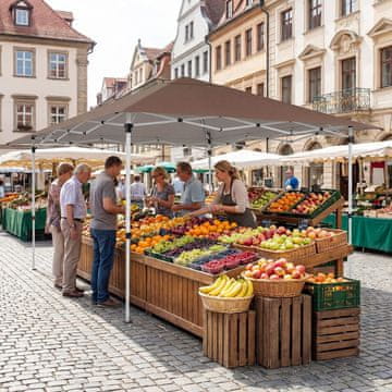Costway Zimsko odporen zložljiv paviljon z UV zaščito 50+, vodoodporen, rjav