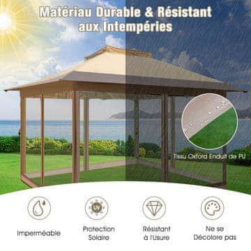 Costway Prenosen paviljon s prezračevalnim vrhom in mrežo