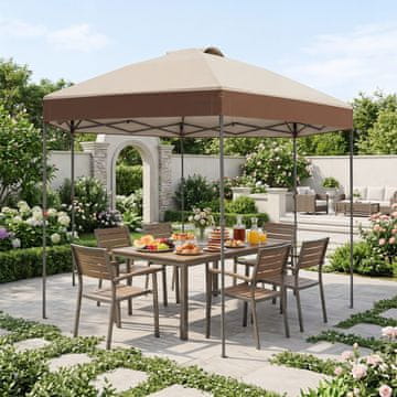 Costway Pop-Up paviljon 3,6x3,6 m rjav