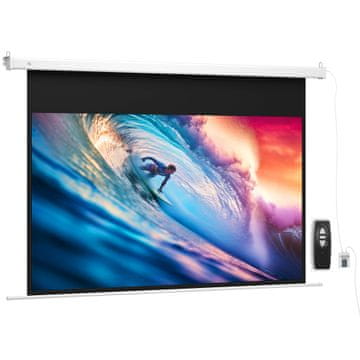 Homestar Električno platno za projektor 293x193 cm 120 palcev 16:9 HD 4K z daljinskim upravljalnikom, belo