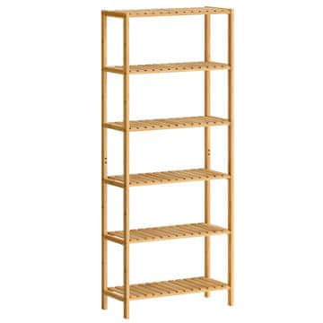 Songmics Polica za shranjevanje 6-nivojska 60x26.2x160.9 cm bambus