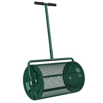 Homestar Razpršilnik komposta 75L 61x40cm zelen z ročajem v obliki črke T in kovinsko mrežasto košaro