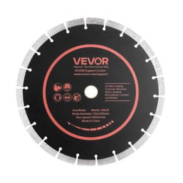 VEVOR Diamantna rezila 306 mm, komplet 3 kosov, 25.4 mm vreteno