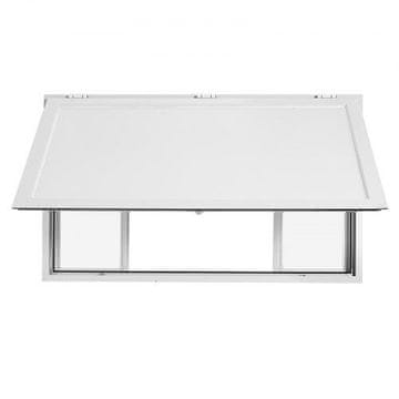 VEVOR Prodajno okno 1524x915 mm iz aluminijeve zlitine s 4 drsnimi akrilnimi okni in nadstrešnim vratom