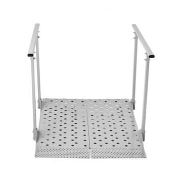 VEVOR Rampa za invalidski voziček 1140x850 mm, ograje, nosilnost 199.6 kg, protizdrsna površina
