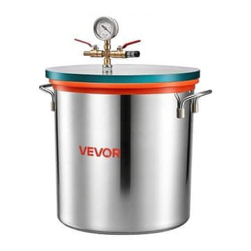 VEVOR Vakumska komora 34.1 L s pokrovom iz kaljenega stekla, cevjo, zračnim filtrom