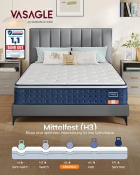 Songmics Vzmetnica 200x140x25 cm modra