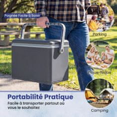 Costway Prenosni trdi hladilnik 12L siva