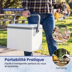 Costway Prenosni trdi hladilnik 12L, bel