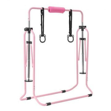 VEVOR Gimnastične palice zložljive za vadbo, nastavljiva višina, nosilnost 63.5 kg, roza