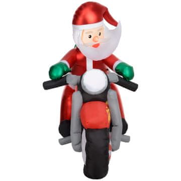 Homestar Napihljivi Božiček na motorju za vrtno dekoracijo z LED lučmi 180x95x170 cm