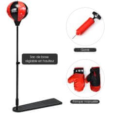 Costway Boksarski vreča za otroke z nastavljivo višino 85-130 cm s pumpico in boksarskimi rokavicami