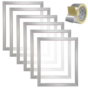 VEVOR Komplekt za sitotisk, 6 kosov aluminijastih okvirjev za sitotisk, 45.7x50.8 cm, 160 mrežica