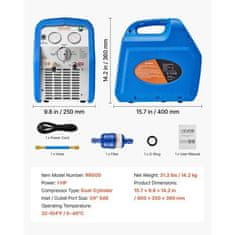 VEVOR Stroj za recikliranje hladilnega sredstva 1 HP 220-240V 50Hz 1450 RPM z dvojnim valjem