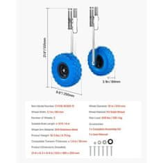 VEVOR Kolesa za spuščanje čolna 575x140x260 mm zložljiva