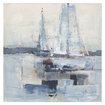 Homestar Oljna slika 100x100 cm jadralna plovila na morju