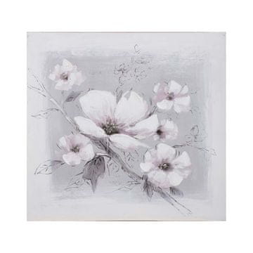 Homestar Oljna slika 60x60 cm bele rože
