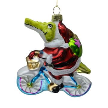 Homestar Božični okrasek JOY KROKODIL KOLO 11,7 cm steklo