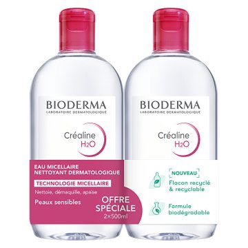 Bioderma Créaline H2O (komplet micelarne vode za čiščenje) 2 x 500 ml