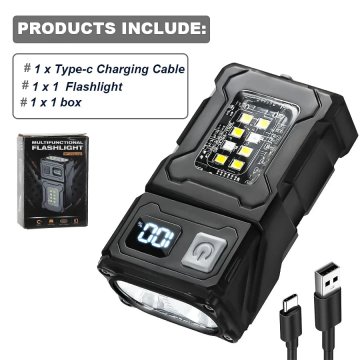 KJB Polnilna ročna LED/COB svetilka USB-C, DC08, 1200 mAh, 1 kos