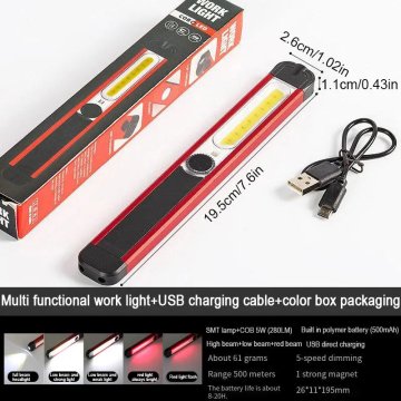 KJB Polnilna ročna LED svetilka z magnetom in kavljem, WK02