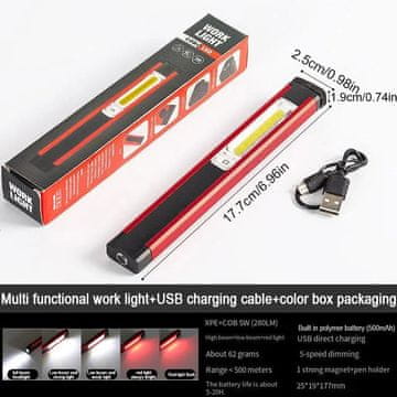 KJB Polnilna ročna LED svetilka z magnetom in kavljem, WK03