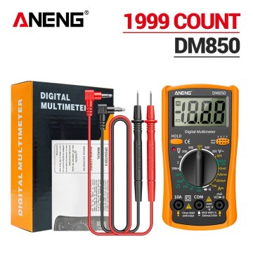 KJB Digitalni multimeter DM850 z zvočnim preizkusom prevodnosti, rumen
