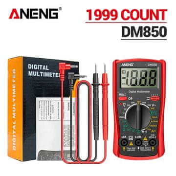 KJB Digitalni multimeter DM850 z zvočnim preizkusom prevodnosti, rdeč