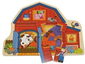 Bino Puzzle kmetija lesena sestavljanka 13 kosov