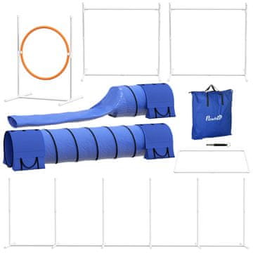 Homestar Set za pasjo agilnost, 7-delni, nastavljivi ovire, slalom palice, tunel, trening