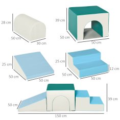 Homestar Komplet gradnikov 4 kosa 150x50x39 cm siva modra zelena