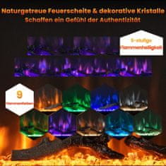 Costway Električni kamin 91,5x14x45 cm